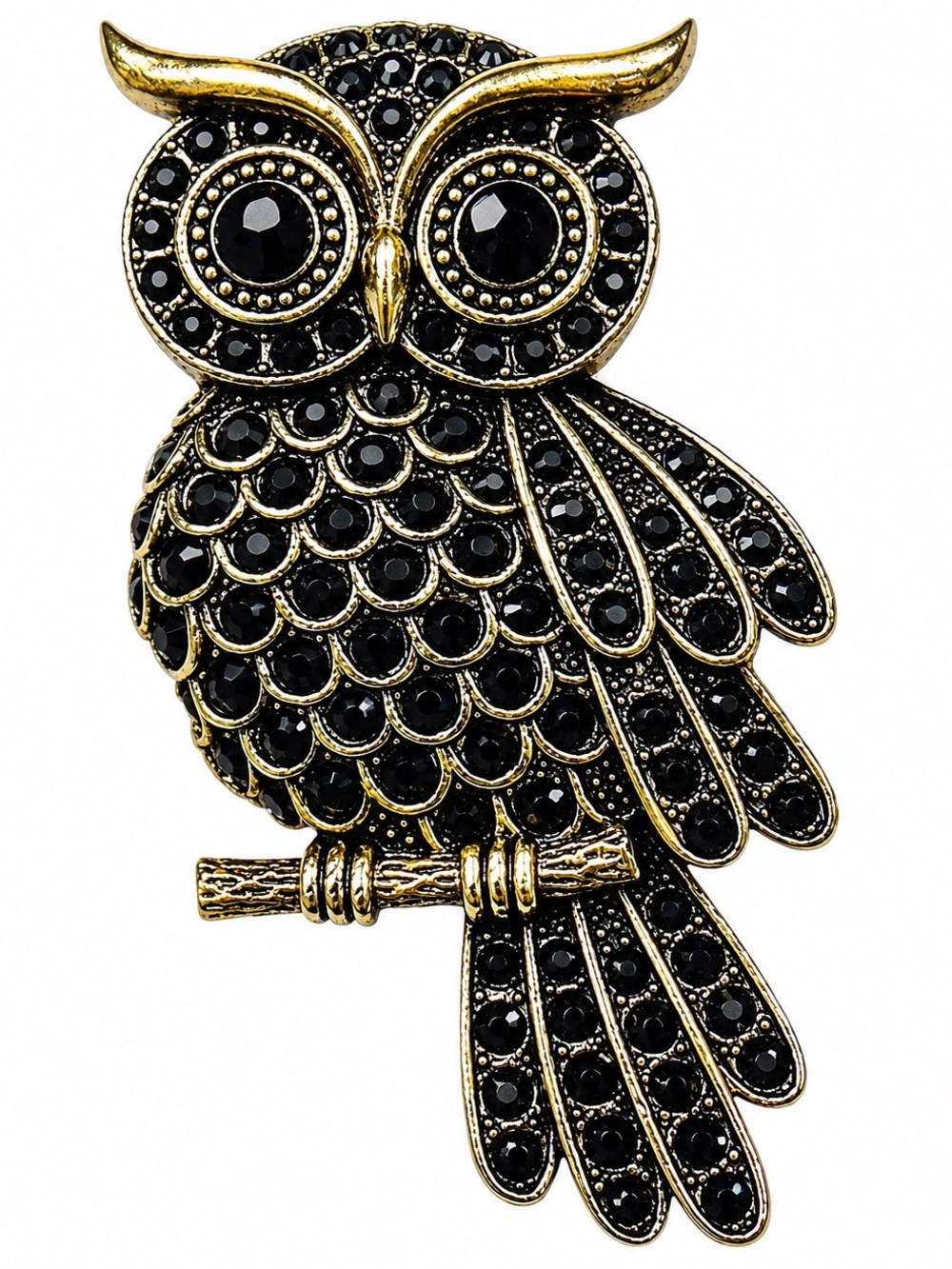 Blue Crystal Owl Artful Design Magnetic Brooch
